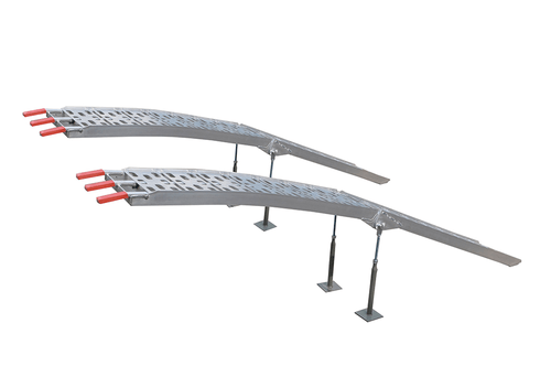 Accessoires attelage et remorque - Accessoires remorque routière - Rampes aluminium courbées 228 cm