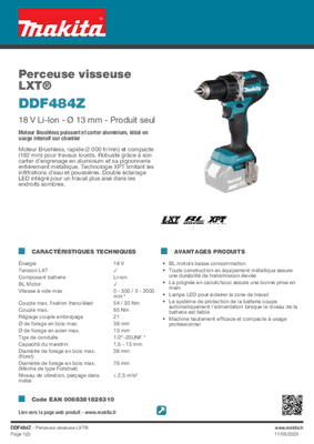 Electroportatifs - Perçeuses, visseuses - Perceuse visseuse LXT