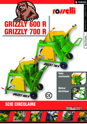 Petit matériel agricole - Scies Chevalet PDF - Scie circulaire à chevet GRIZZLY 600 mm